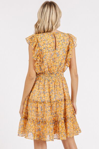 Mittoshop Minikleid aus Chiffon mit Ditsy-Blumenmuster und Rüschen
