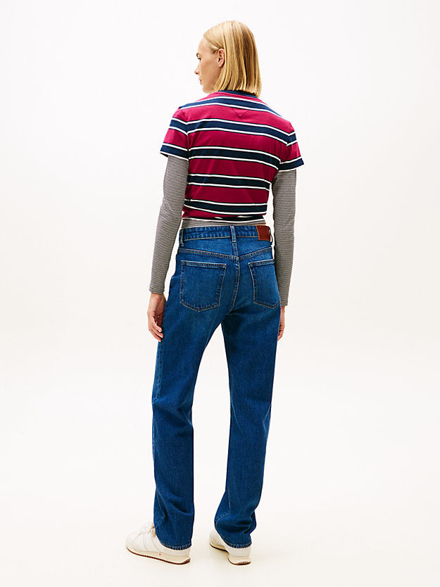 Mid Rise Slim Straight Leg Jeans