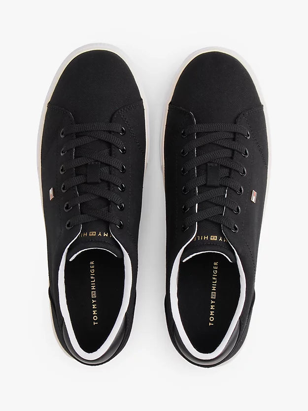 Low Profile Canvas Lace-Up Trainers