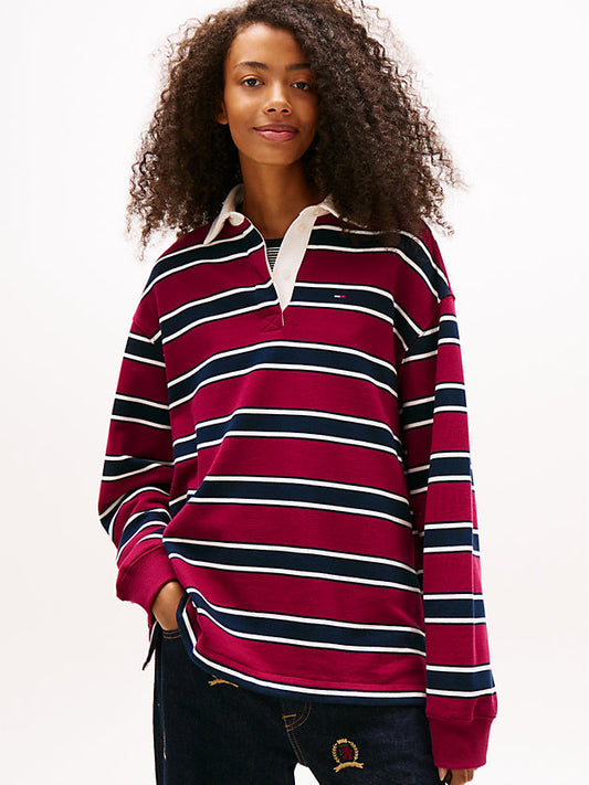 Stripe Relaxed Terry Rugby Shirt