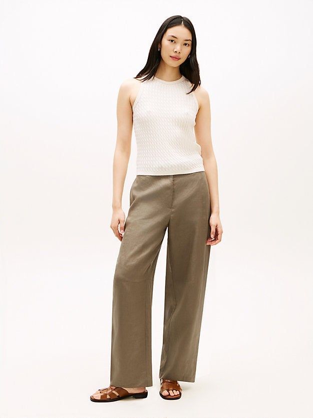Utility Barrel Leg Pure Linen Trousers