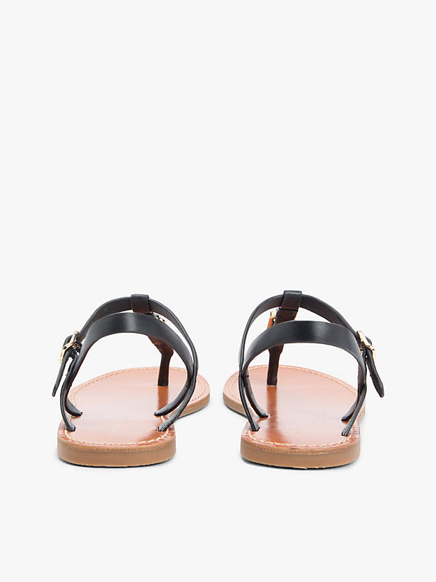 Leather Monogram Strap Sandals