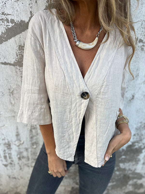 NOUVEAU🔥 Chemise en lin à poche