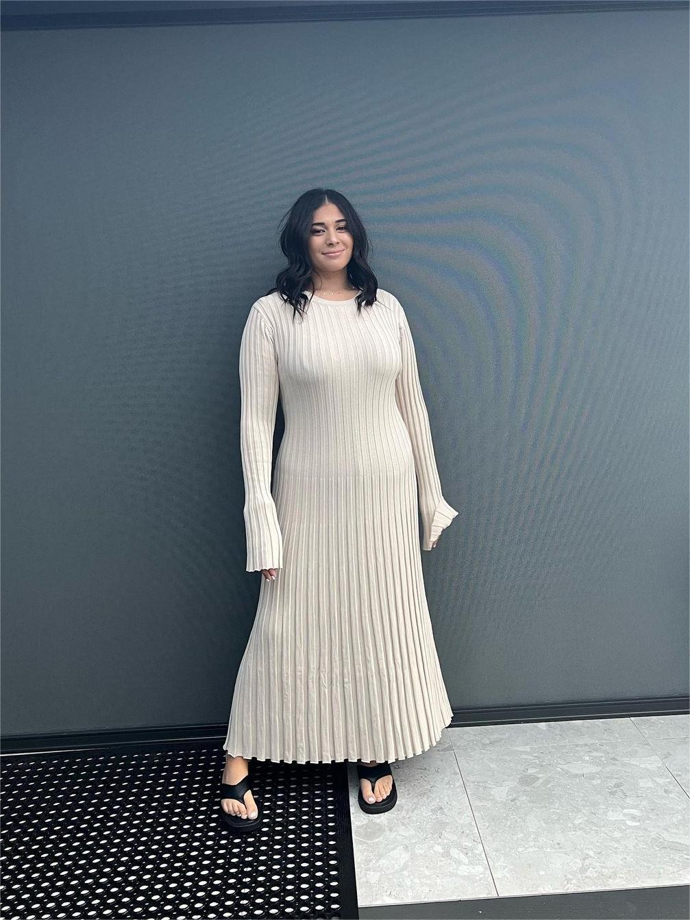 Robe Midi en Tricot à Manches pour l'Automne (Achetez-en 2, Livraison Gratuite)