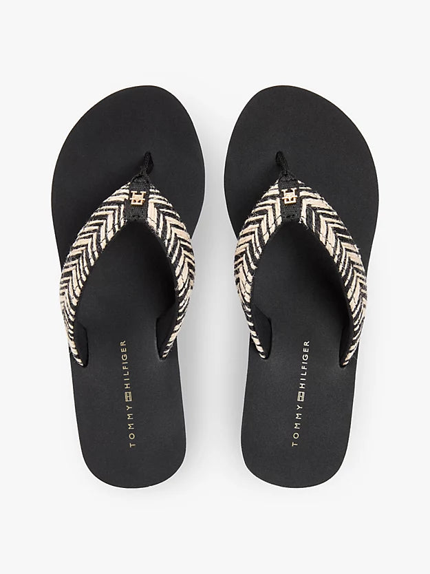 Rope Strap Wedge Flip-Flops