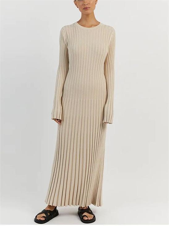 Robe Midi en Tricot à Manches pour l'Automne (Achetez-en 2, Livraison Gratuite)