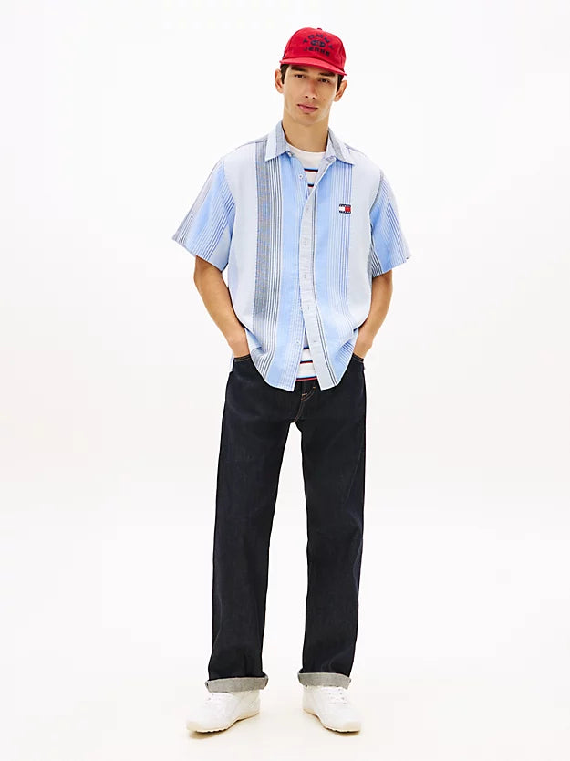 Relaxed Fit Stripe Short Sleeve Shirt
