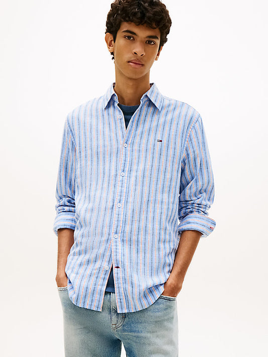 Regular Fit Stripe Linen Blend Shirt