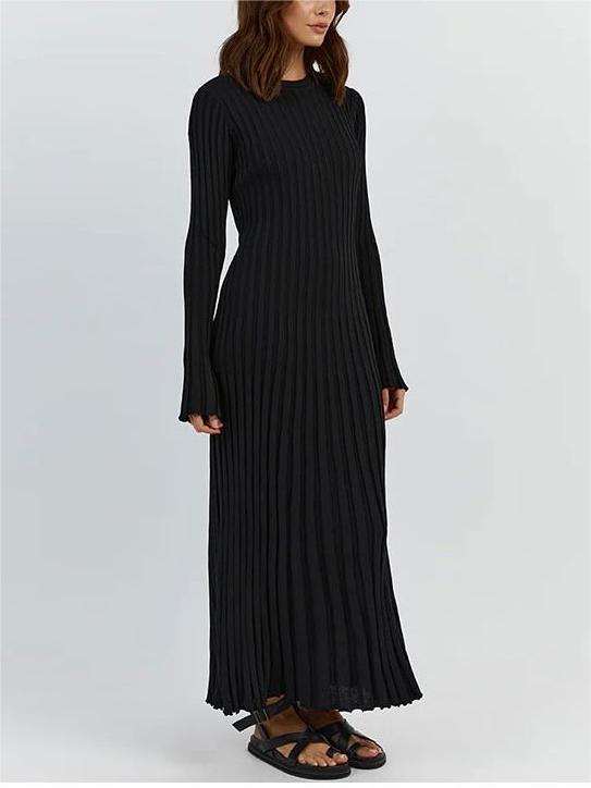 Robe Midi en Tricot à Manches pour l'Automne (Achetez-en 2, Livraison Gratuite)