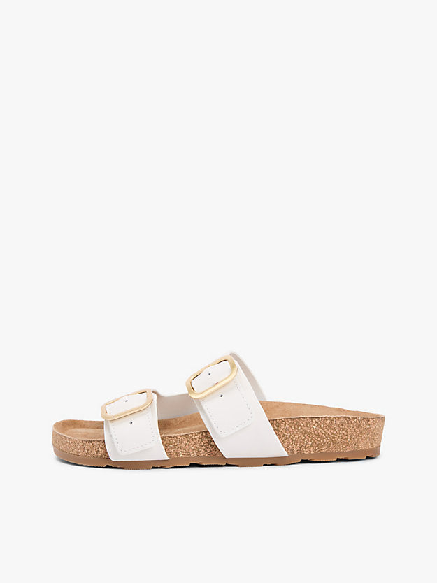 Leather Double Strap Cork Sandals