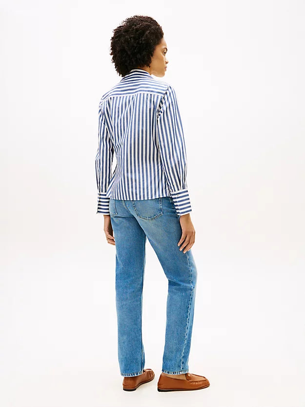 Slim Fit Wrap Knot Poplin Shirt