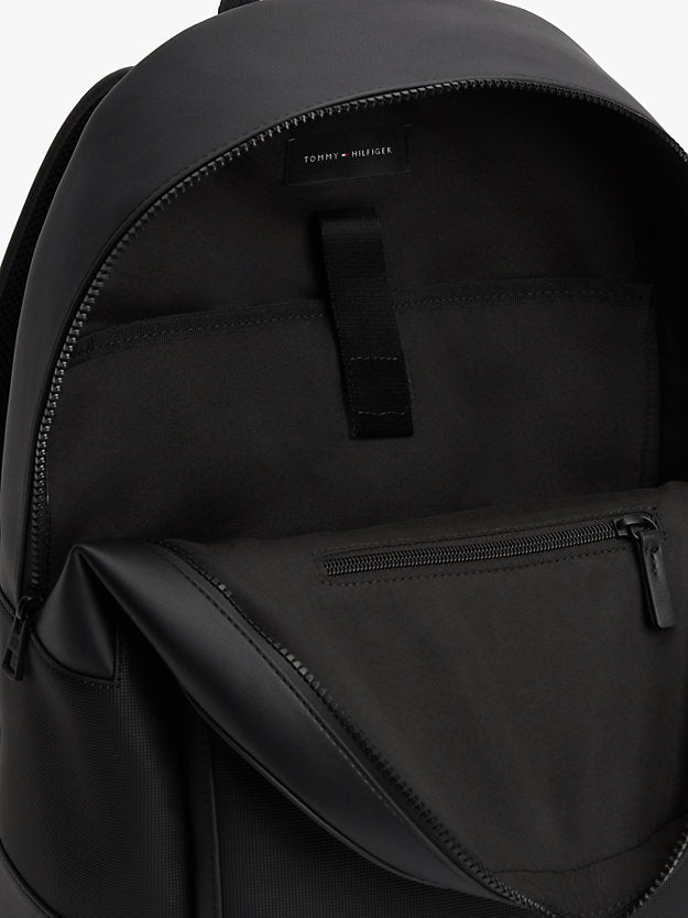 Metal Logo Textured Dome Backpack
