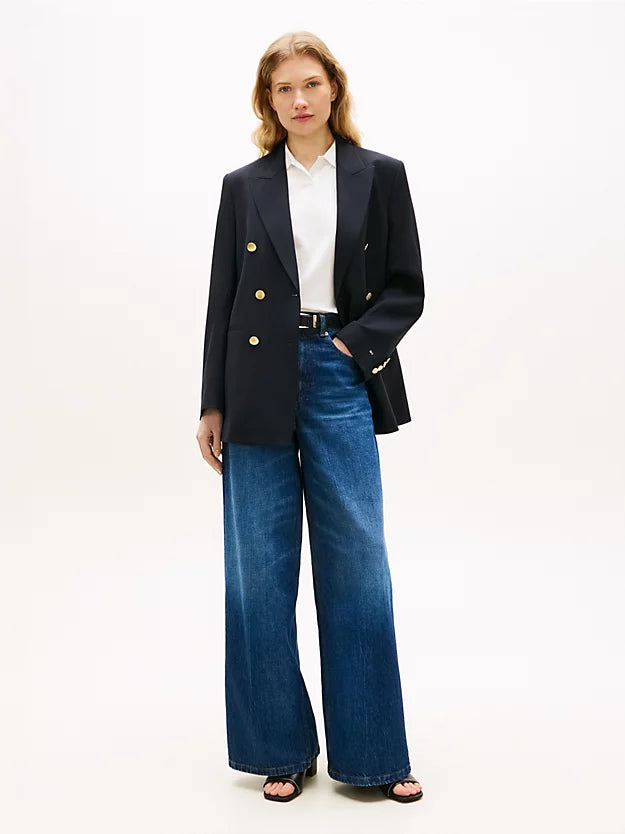 Timeless Wool Blend Relaxed Double Breasted Blazer
