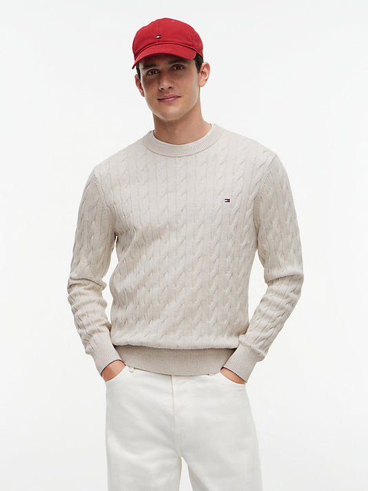Flag Embroidery Cable Knit Jumper