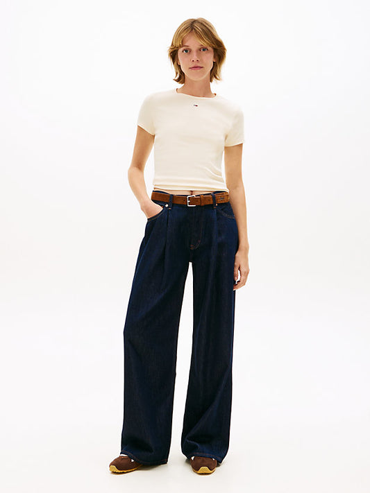 Ribbed Slim Crew Neck T-Shirt
