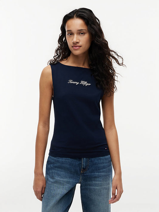 Slim Boat Neck Tank Top