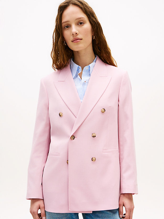 Timeless Wool Blend Relaxed Double Breasted Blazer