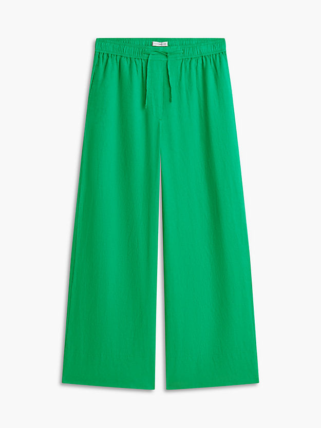 Relaxed Wide Leg Pure Linen Trousers