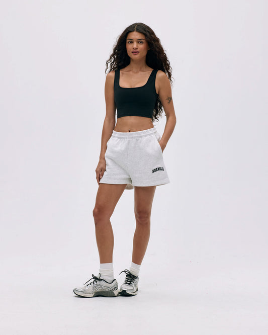 Varsity Sweat Shorts - Light Grey Melange/Black