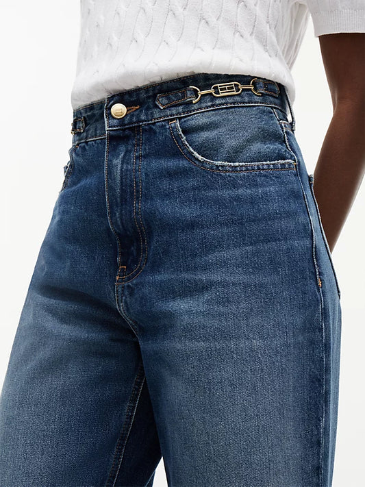 Flag Horsebit Regular Tapered Ankle Jeans