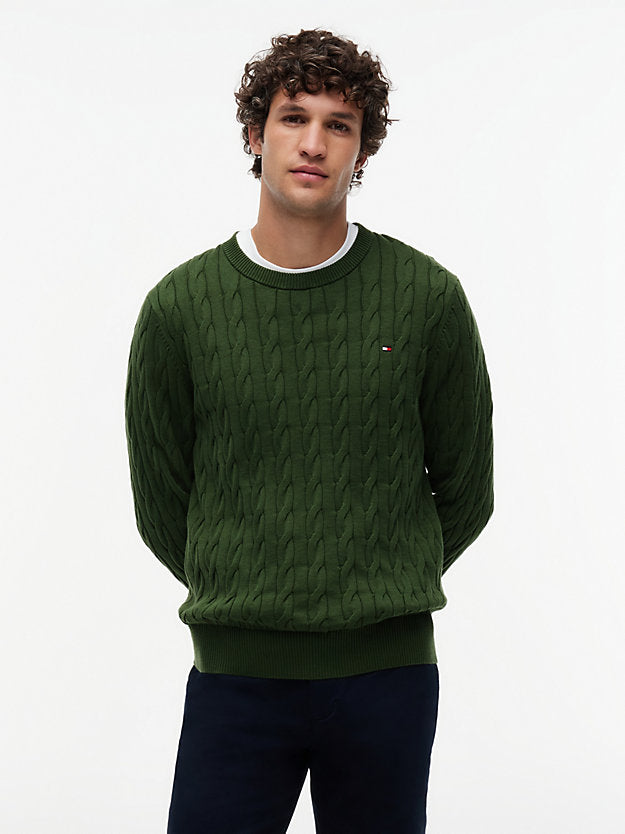 Flag Embroidery Cable Knit Jumper