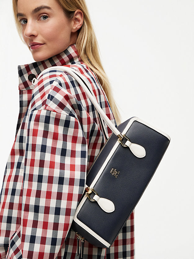 Colour-Blocked Rectangular Shoulder Bag
