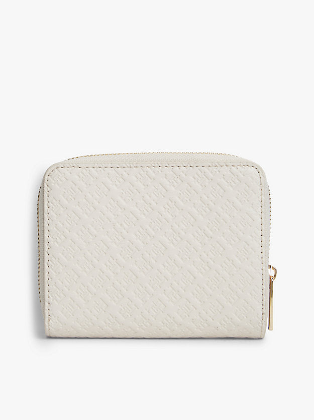 Debossed Zip-Around Flap Wallet