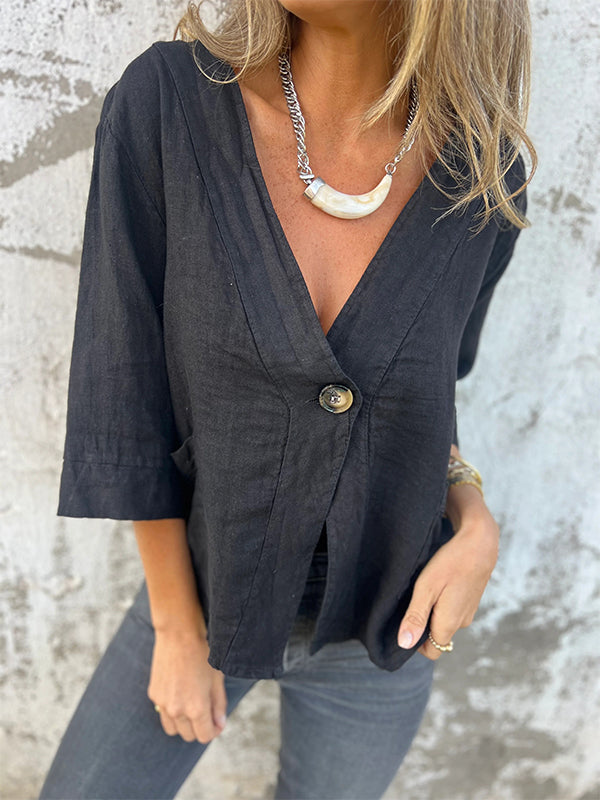 NOUVEAU🔥 Chemise en lin à poche