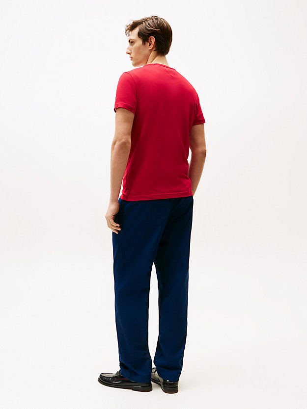 Flag Embroidery Slim Jersey T-Shirt