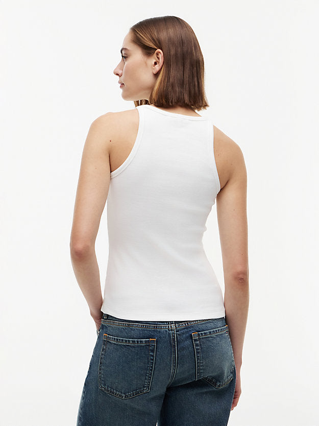 Contrast Trim Ribbed Slim Tank Top