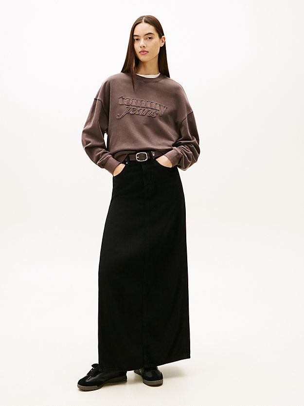 Logo Appliqué Washed Boxy Sweatshirt