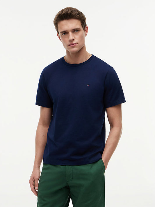 Flag Embroidery Jersey Crew Neck T-Shirt