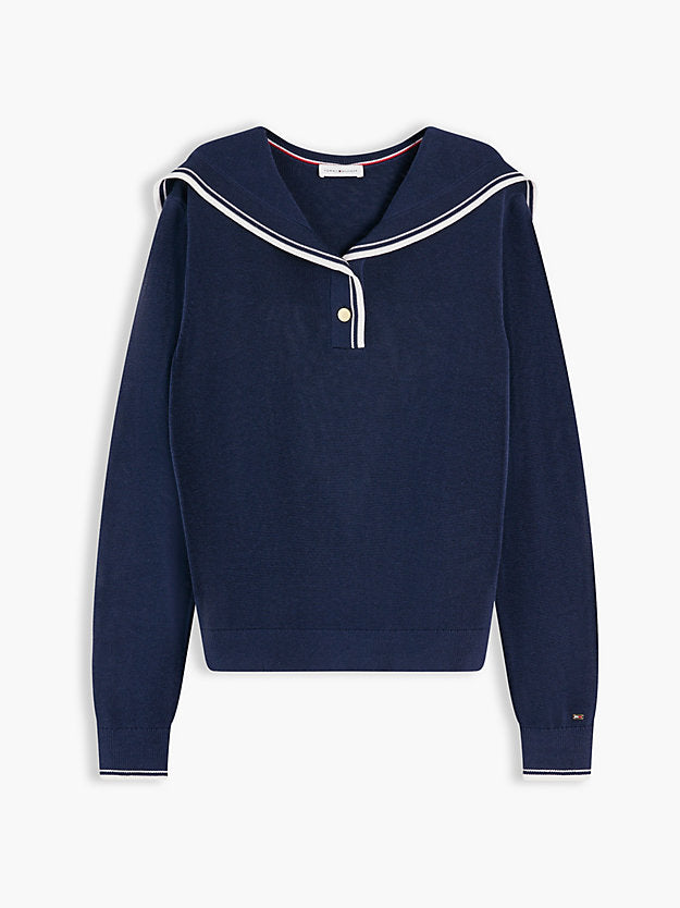 Relaxed Sailor Collar Jumper WiSilk