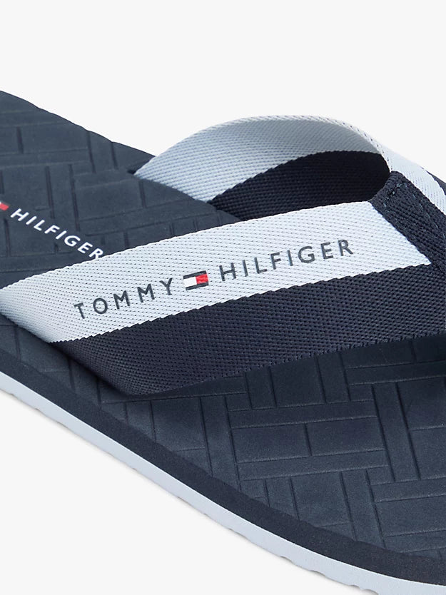 Webbing Strap Flag Embossed Flip-Flops