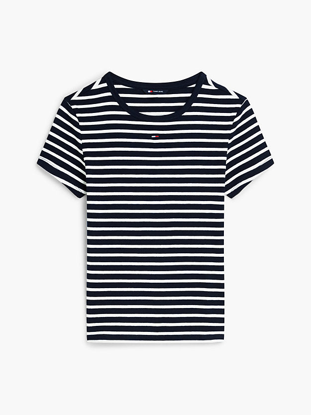 Ribbed Slim Crew Neck T-Shirt