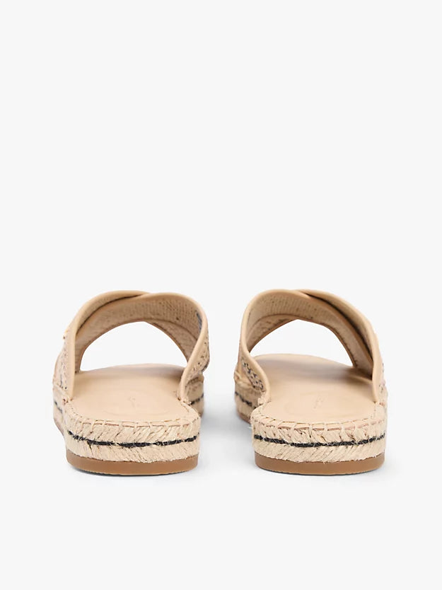 Raffia Monogram Espadrille Mules