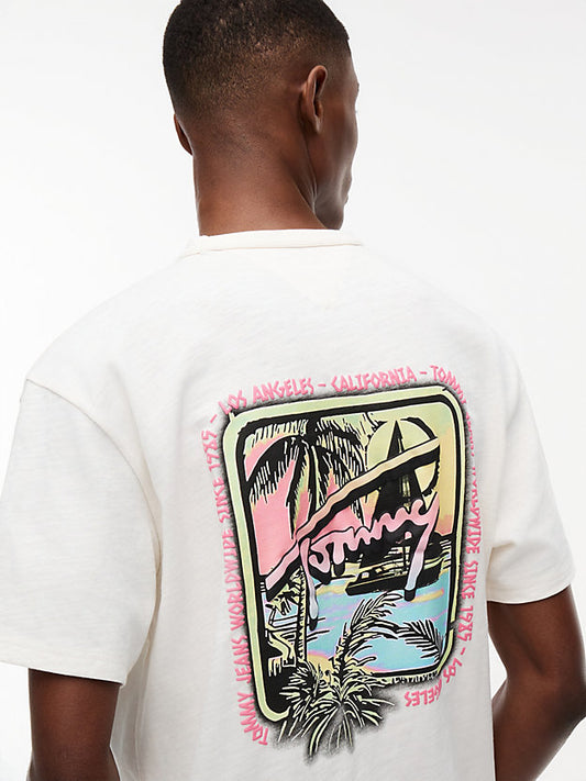 Back Graphic Textured Relaxed T-Shirt