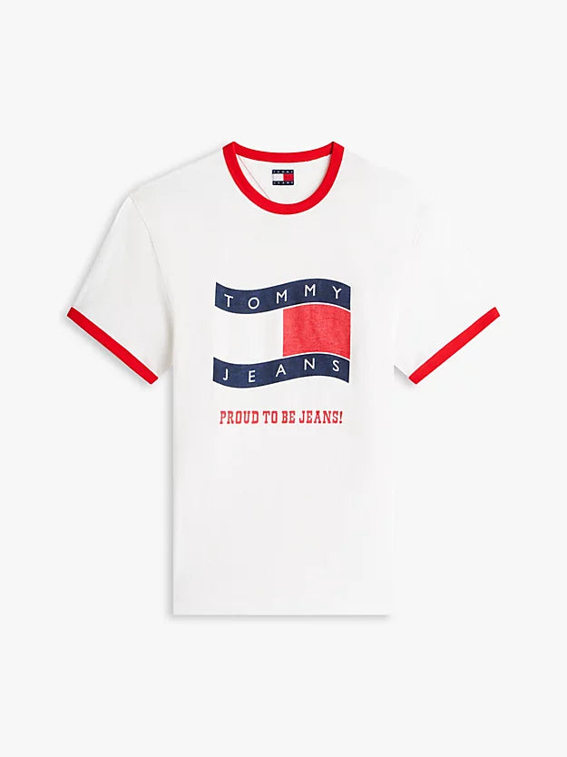 Wavy Flag Textured Jersey T-Shirt