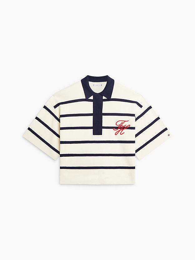 Premium Knit Gold-Tone Button Polo Jumper