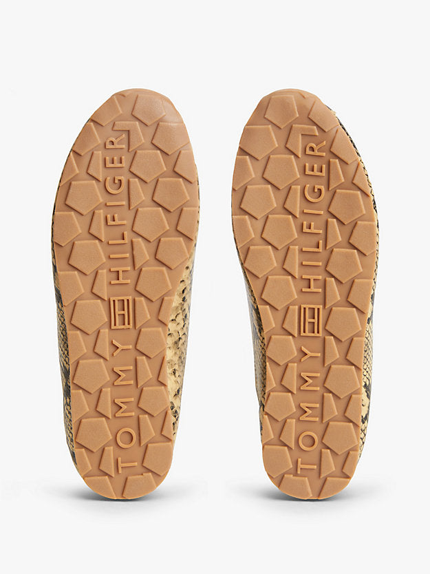 Snake Print Leather Trainers
