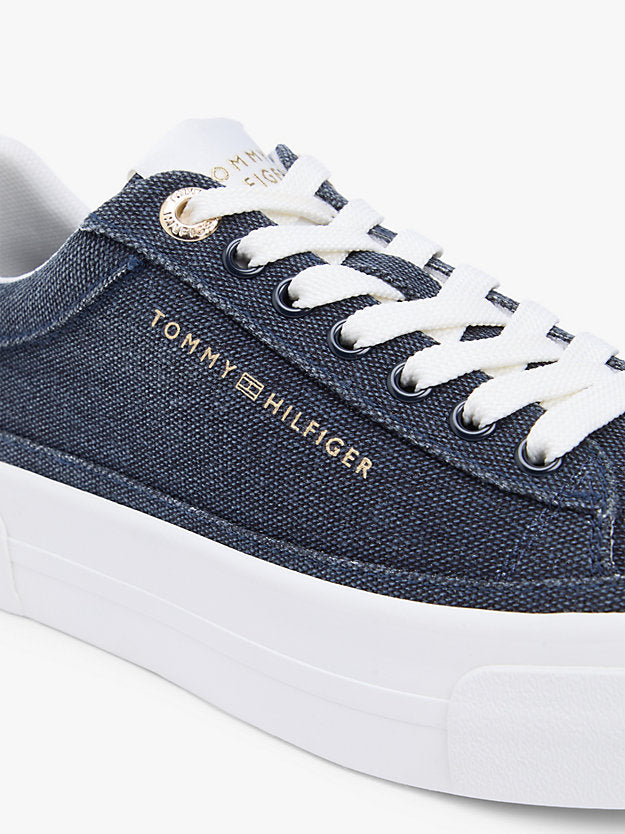 Washed Canvas Platform Trainers