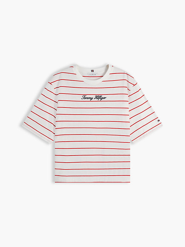 Logo Embroidery Relaxed Crew Neck T-Shirt