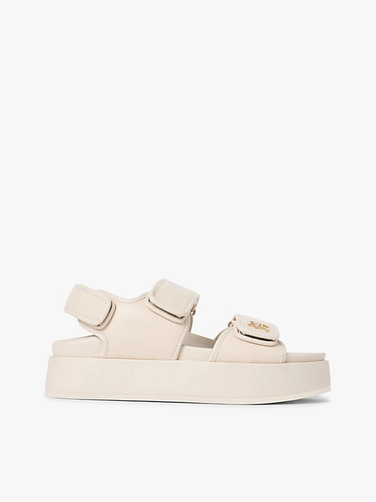 Leather Monogram Platform Sandals