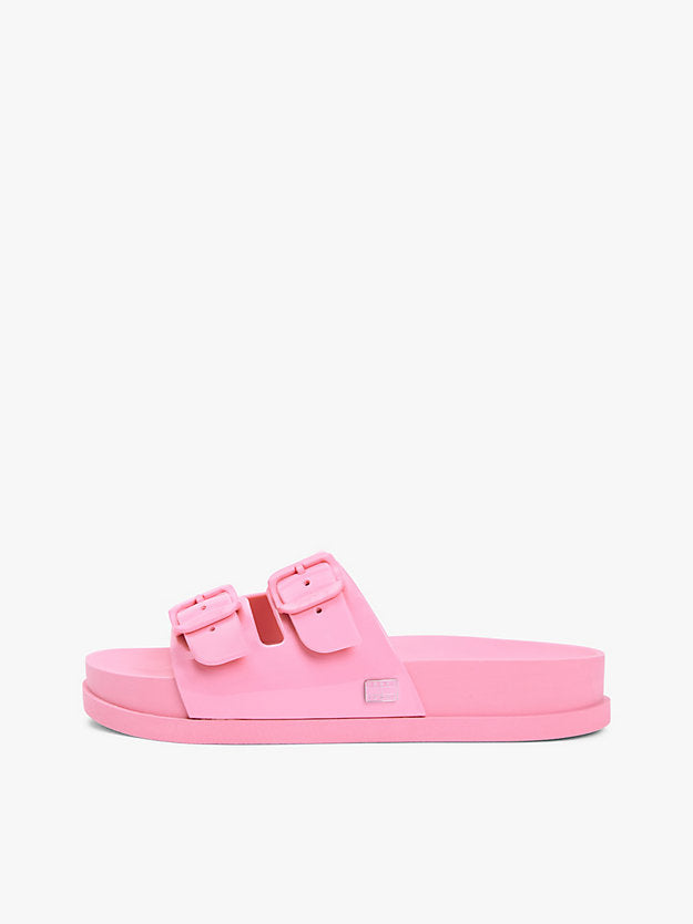 Double Buckle Strap Jelly Slides