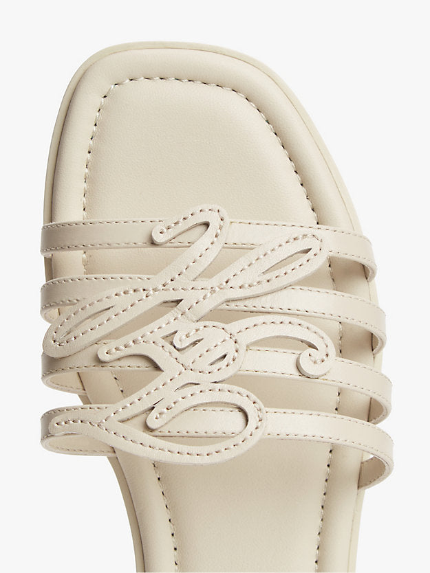 Logo Strap Leather Mules