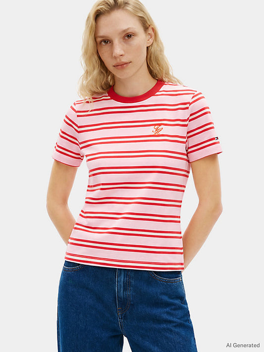 Logo Embroidery Jersey Crew Neck T-Shirt