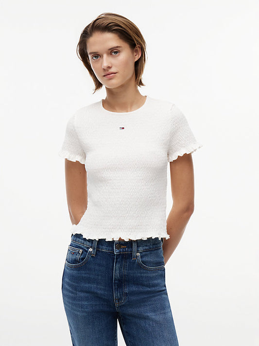 Smock Flag Embroidery Slim T-Shirt