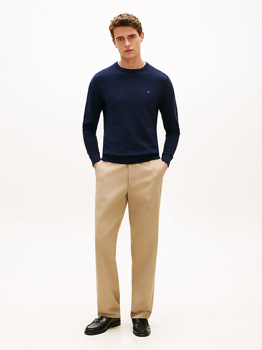 Textured Knit Crew Neck Jumper
