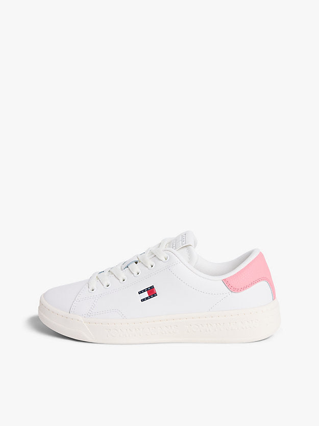 Debossed Logo Cupsole Trainers WiLeather