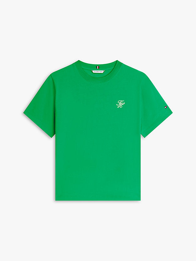 Logo Embroidery Jersey Crew Neck T-Shirt
